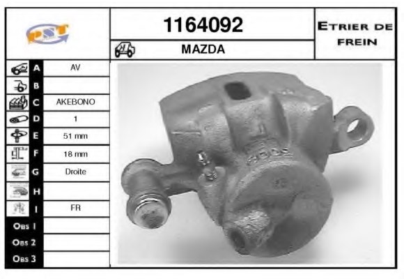 SNRA 1164092 Brake Caliper